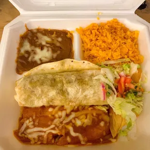 Tamale and Steak Burrito Combo
