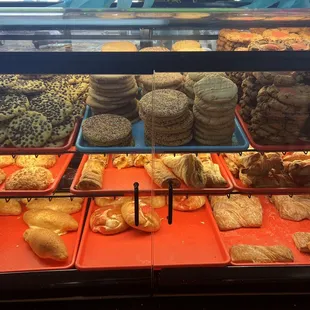 a display of baked goods