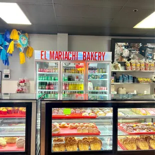 deli counter with a variety of baked goods