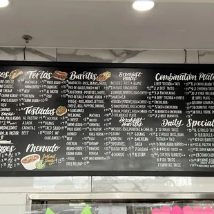 Menu as of January 2024