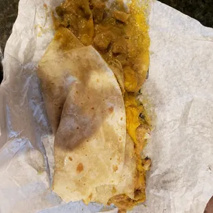 My steak burrito turned out to be some chille burrito