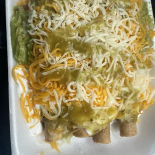 So cold and gross - Rolled chicken tacos