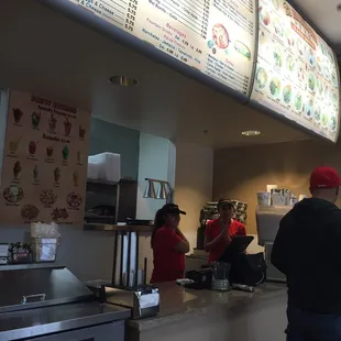 Inside front counter