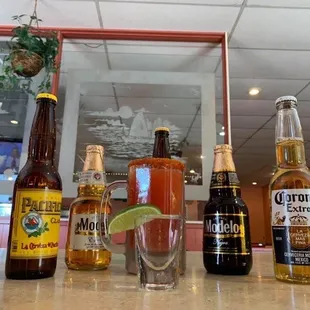 Micheladas imported beers tequila Etc.