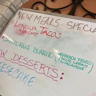 a menu for a mexican restaurant
