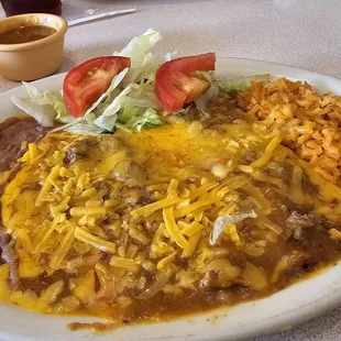 Beef enchiladas.