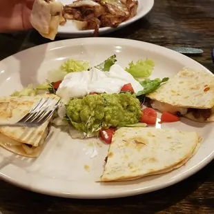 a plate of quesadillas