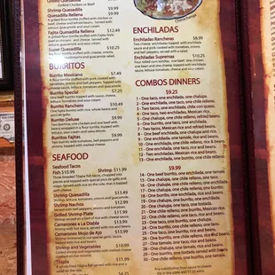 menu