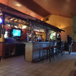 the bar and dining area