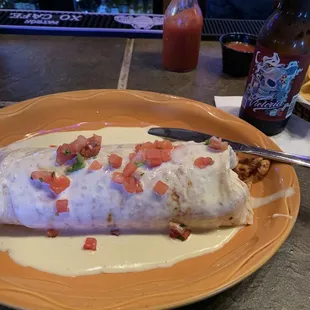 a burrito on a plate
