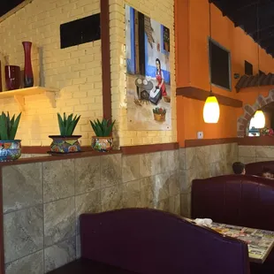 the interior of a mexican restaurant