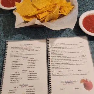 Margarita menu