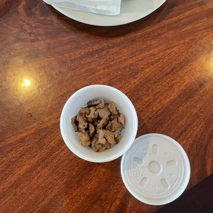 $4 side of asada, less than an ounce!!