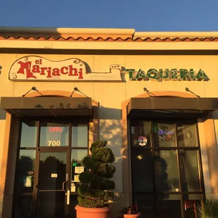 the front of the restaurant