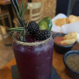 Blackberry jalapeño margarita