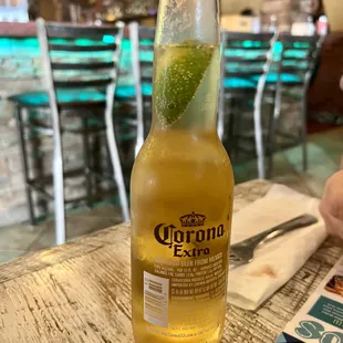 a bottle of corona extra