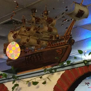 Cool pirate ship decor, plus some Easter decor