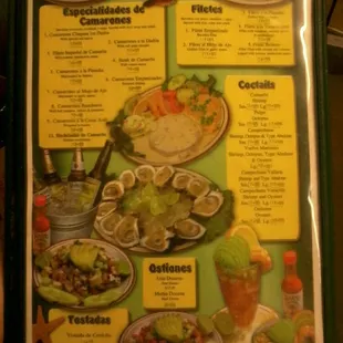 oysters and mussels, menu