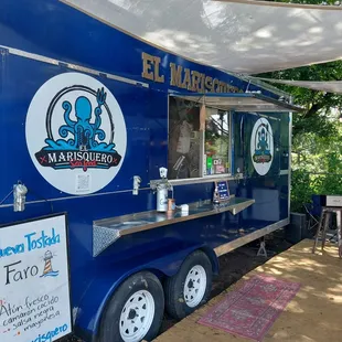 a blue food truck