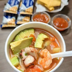 Shrimp and octopus cocktail