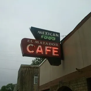 Neon sign.