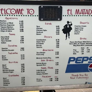 Cafe drive-thru menu