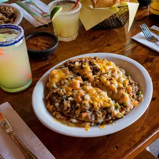 Mexican pizza with ground beef