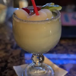 Happy hour large $5 margarita!