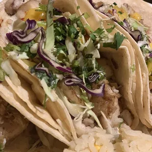 Fish Tacos on corn tortillas