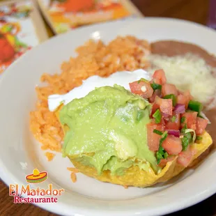 a plate of mexican food