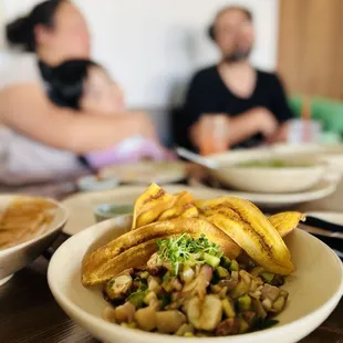 Ceviche with plantain chips