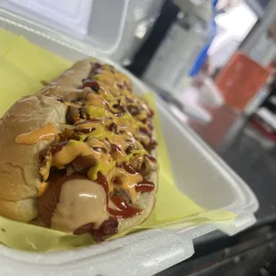 The famous pitoloco hotdog