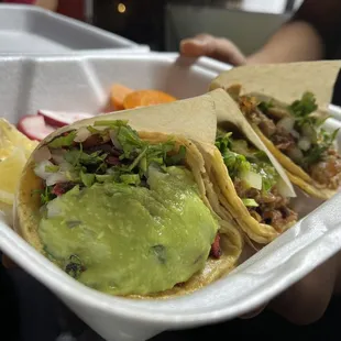 (Left) 1 Asada Taco (Right) 2 Suadero Tacos