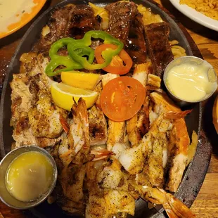 Trio fajitas for two.