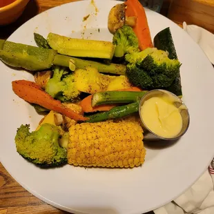Side of grilled veggies served with garlic butter