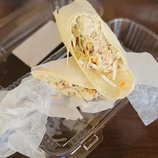 Tuna salad wrap with cabbage and aioli