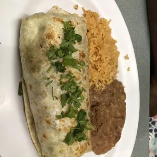 Cali burrito with rice and beans