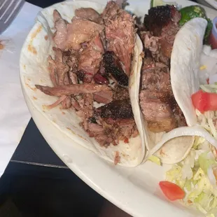 Tex-Mex Smoked Brisket Tacos Plate