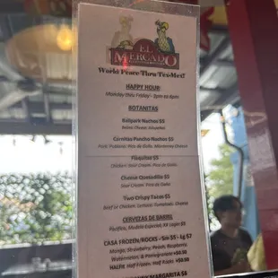 menu