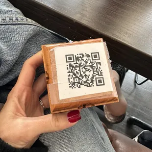 Scotch taped QR code. No option for tangible menu