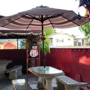Outside patio seating