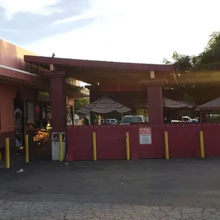 Looking from the opposite side of parking lot