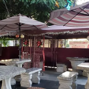 Outside patio seating