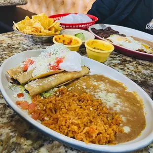 Beef flautas and skirt steak breakfast