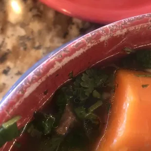 My chipped plate shows the edge paint coming off.