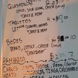 menu