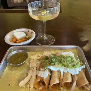 Flautas de papa. I added the guacamole from our appetizer. Yum!
