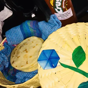 Freshly made corn tortillas