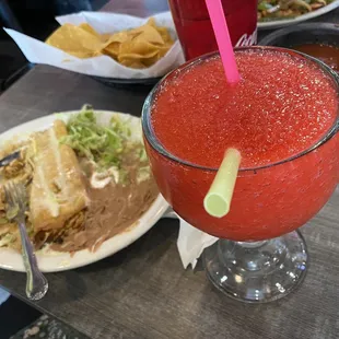 Mesón Chimi and strawberry daiquiri