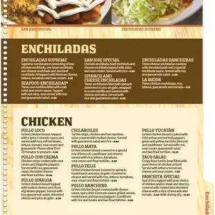 New Menu as of 3/6/2020